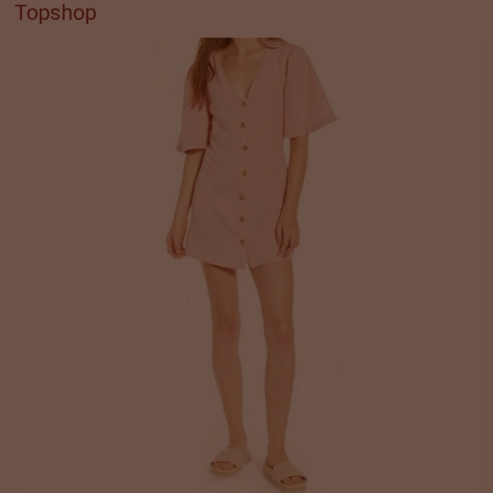 Topshop Linen Blend Angel Sleeve pink 4
